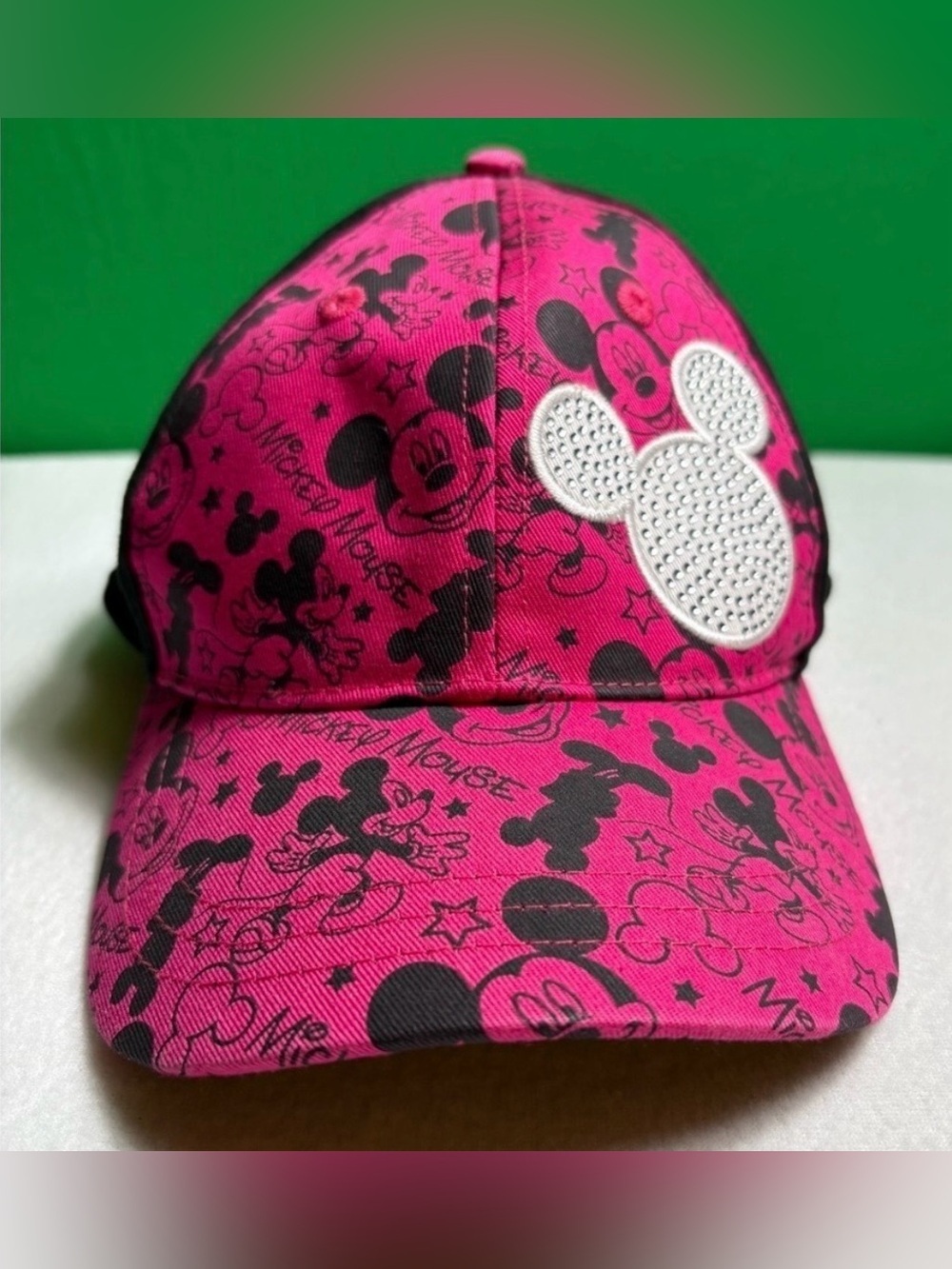 Disney Parks Youth-Sized Baseball Cap-Pink Front and Brim with Black Back Panel